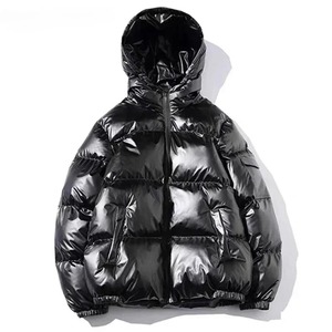 Men's Winter Hooded Bubble Jacket Solid Color Thick Warm Casual <b>Coat</b> Zipper Closure Windproof Loose Fit Regular Length Quick <b>Dry</b> - Product Image 1