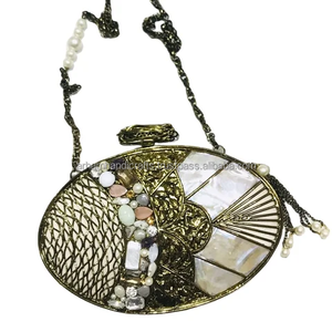 LUXURY CRAFTS Nacre Pochette Métal Pierre Sac à Main Portefeuille Ele Sac à Main pour Mariage & Occasions de Fête Prix - Product Image 4