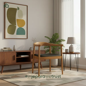 Chaises de salle à manger en teck noir de style chinois moderne du milieu du siècle, pour restaurant, villa et usage extérieur, durables et légères - Product Image 1