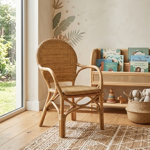 Nouvelle chaise de bistrot moderne et minimaliste en rotin brun naturel, fauteuil pour café français, restaurant, terrasse, mobilier d'extérieur - Product Image 3