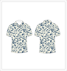 เสื้อโปโลพิมพ์ลายดอกไม้สีฟ้าขาวสไตล์วินเทจสำหรับผู้ชาย แขนสั้นลำลอง แฟชั่นฤดูร้อน เหมาะสำหรับเล่นกอล์ฟและชายหาด ระบายอากาศได้ดี น้ำหนักเบา - Product Image 3
