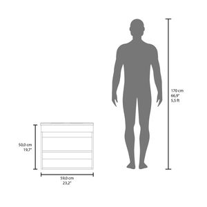 Mobile Bagno Sospeso Bianco Chaux con Doppia Anta, Lavabo in Resina e Due Ripiani, Ampia Soluzione di Stoccaggio - Product Image 6