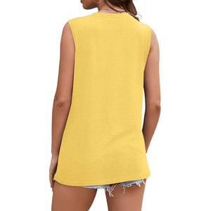 Débardeur Femme Été Respirant Séchage Rapide Décontracté Coupe Ample Logo Avant Sans Manches Col Rond Prix de Gros - Product Image 5