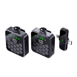 Microphone cravate sans fil portable Système un-vers-deux avec étui de charge Réduction du bruit Faible latence <span class=keywords><strong>pour</strong></span> interview Vlog - Product Image 4