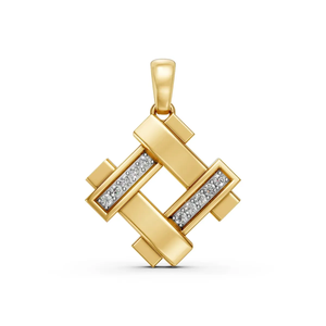 Pendentif géométrique en or massif 14 carats avec diamant de 0,07 carat, cultivé en laboratoire, taillé, romantique, plaqué rhodium, certifié IGI, collier pour femme, bijoux - Product Image 5