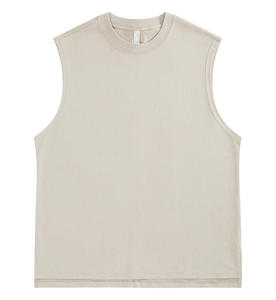 Men's Street Style Hip Hop Tank Top <b>Stone</b> Wash Sleeveless Tee Soft Cotton Polyester Custom Graphic Print Gym Wear ODM Fit - Product Image 2
