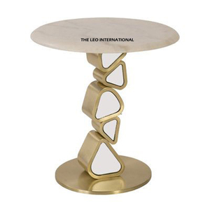 Table d'appoint vintage en métal, petite table de bureau, cadre classique, forme rectangulaire, table d'appoint extensible - Product Image 3