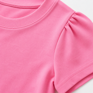 Women's <b>Pink</b> Crew Neck T-Shirt Regular Sleeve Solid Color Vintage Casual Wear Breathable Eco-Friendly Knitted Cotton Summer Slim - Product Image 4