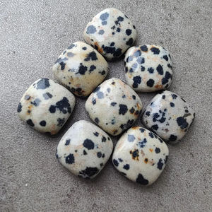 Venta al por mayor de cabujones de jaspe dalmático natural auténtico, talla cuadrada tipo cojín, parte trasera plana, gema amarilla para joyería femenina. - Product Image 5