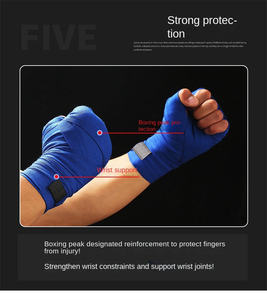 Vendas de boxeo transpirables de poliéster en negro, gris, rosa y azul para entrenamiento en todas las estaciones. - Product Image 2