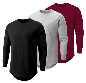 Men's Long Sleeve T-<b>Shirt</b> O Neck Solid Knitted Jersey Casual Regular Fit Black Grey Maroon Top - Product Image 1