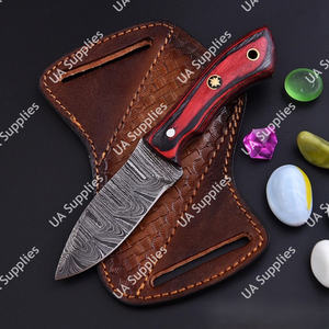 Couteau de chasse, de pêche et de camping à lame fixe en acier Damas, fabrication sur mesure, vente chaude, DIY, OBM, ODM, manche en résine époxy - Product Image 1