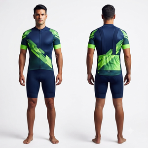 Road Cycling Uniform with Short Sleeve Jersey and High Density <b>Padded</b> Shorts for Long Distance Riding - Product Image 3