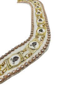 Chaîne maçonnique de haute qualité HAND MARICLES, collier avec strass, chaîne en velours lourd, chaîne en laiton, broderie dorée, régalia de grade de la loge - Product Image 4