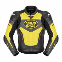 Jaket Kulit Tim Balap Profesional dengan Patch & Warna Sponsor Kustom