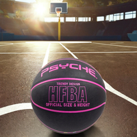 Ballon de basket PSYCHE pour débutants, en cuir PU, pour l'intérieur et l'extérieur, pour l'entraînement