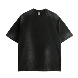 Fabricant OEM de vêtements de fitness – T-shirt de sport délavé style urbain vintage, faible MOQ, t-shirts décontractés oversize à épaules tombantes en coton - Product Image 3