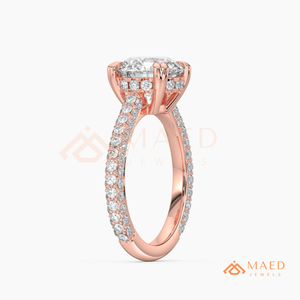Bague en or rose pour femme, diamant rond, moissanite solitaire, bijoux de fiançailles, cadeau pour elle, USA - Product Image 5