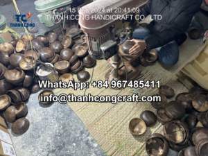 ชามมะพร้าวเคลือบรูปช้างชามน้ำดีไซน์พ่นทำมือเป็นมิตรต่อสิ่งแวดล้อมจากเวียดนาม - Product Image 3