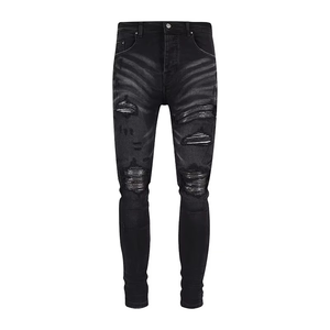 Wholesale High Quality Fashion <b>Men's</b> Jeans Wholesale Jeans Slim Fit <b>Men</b> Designer <b>Stretch</b> Denim Blue and Black Jeans for <b>Men</b> 3.8 - Product Image 2