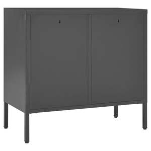 Anthracite 29.5"x13.8"x27.6" Steel and Tempered Glass Sideboard <b>Kitchen</b> <b>Storage</b> <b>Unit</b> - Product Image 5