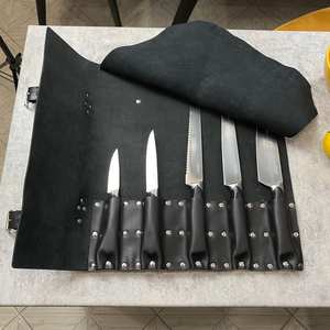 Sac de rangement pour couteaux de chef en cuir de vachette robuste et luxueux, avec design anti-odeur et confortable pour les chefs LSKR-0020 - Product Image 4