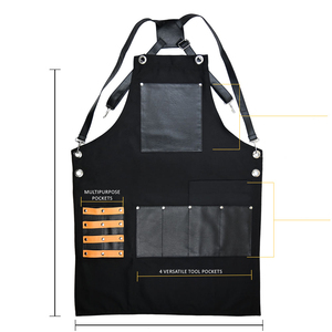 Tablier de coiffeur professionnel, tablier de barbier, gilet de barbier en jean denim avec détails en cuir - Product Image 3
