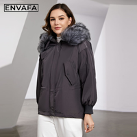 Manteau court matelassé en duvet tissé avec capuche, parka d'hiver épaisse, imperméable, à fermeture éclair, vêtement d'extérieur pour femme, manteau premium