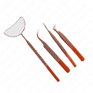 Custom Red Eyelash Extension Tweezers Set Stainless Steel Pointed Tip Mirror Finish Lash <b>Tools</b> Wholesale Professional - Product Image 2