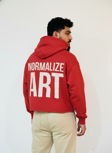 Nouveau Hoodie Court Personnalisé Vintage Délavé à l'Acide avec Broderie et Applique Effet Vieilli, Coupe Déchirée, Ourlet Brut, 100% Coton Sérigraphié - Product Image 2