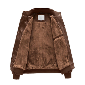 Mens Winter <b>Warm</b> <b>Waterproof</b> Eco-Friendly Breathable Genuine Leather <b>Jacket</b> with Faux Fur Collar - Product Image 4