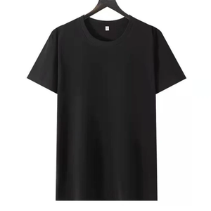 Men's Light <b>Green</b> Cotton T-Shirt Short Sleeve O-Neck Casual Solid Color Regular Fit Breathable Jersey Knitted - Product Image 3