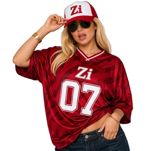 Women's American Football Jersey Oversized Mesh Game Shirt Custom Logo Printed Embroidery Team Uniform Streetwear OEM ODM - Product Image 1
