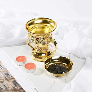 Brûleur d'encens métallique européen de luxe à design arabesque, fourni directement par l'usine, Mabkhara à charbon, disponible pour l'approvisionnement mondial - Product Image 5