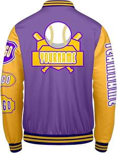 เสื้อแจ็คเก็ตเลตเตอร์แมนผู้ชายสำหรับฤดูหนาว ให้ความอบอุ่น สวมใส่สบาย คอตั้ง โลโก้ด้านหน้า กันลม คุณภาพสูง เป็นมิตรกับสิ่งแวดล้อม แห้งเร็ว ระบายอากาศได้ดี - Product Image 2