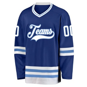 Maillot de hockey personnalisé, blanc royal et bleu clair, uniformes d'équipe, maillot de hockey sur glace sublimé, vêtements de sport respirants en mesh pour l'entraînement - Product Image 2