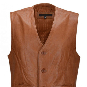 Leather <b>Vest</b> Custom Branded Leather Outerwear OEM Private Label Bulk Supply Wholesale Export Fashion Brands - Product Image 5