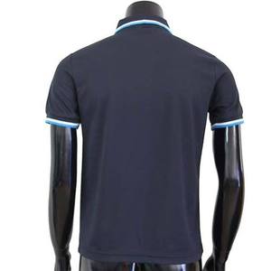 Polo de Manga Corta Azul Oscuro para Hombre, Color Sólido, Diseño Casual con Cierre, Bolsillo, Tejido Transpirable, Corte Regular - Product Image 4