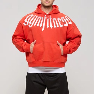 เสื้อฮู้ดดี้ผู้ชายไซส์ใหญ่ ขายส่ง ผ้าฝ้าย 100% ทรงบ็อกซี่ สไตล์ครอป สตรีทแวร์ สกรีนลายตามสั่ง ผลิตจำนวนมาก รับผลิตแบบ OEM - Product Image 4