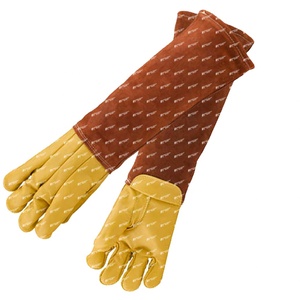 Guantes de seguridad para manos veterinarias de 23 pulgadas para perros Guantes de cuero a prueba de mordeduras para manejar animales Productos para mascotas OEM - Product Image 2