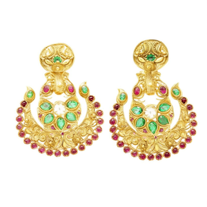 Fashion Chandelier Earrings Peacock Chandbalis - Product Image 3