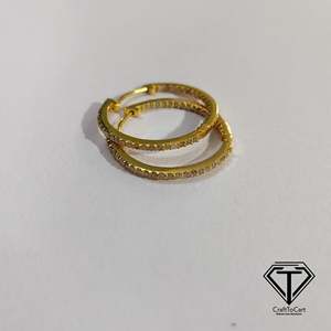 Pendientes de Aro Mini Huggie con Diamantes Pavé, Oro Sólido de 10k o 14k, Corte Excelente VS1 - Product Image 1
