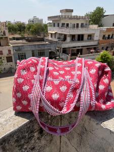 Floral Duffel <b>Bag</b> Women Travel <b>Bag</b> Cotton Quilted Weekender <b>Overnight</b> Gym <b>Bag</b> Lightweight Carry On Handmade - Product Image 2