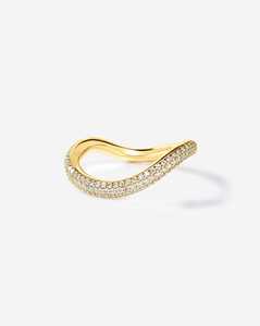 Diamond Wave Wedding Bands 14K 18K Solid Gold Curved Round Cut Lab Grown 2.5mm 3/4 Eternity <b>Stacking</b> Anniversary <b>Rings</b> Wholesale - Product Image 1