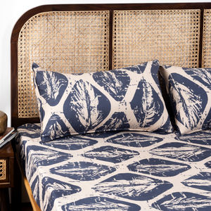 <b>Black</b> & Beige Colour Cotton Flat Bedsheet <b>Set</b> Double <b>Bed</b> Bedding 2 Pillow Covers Hotel & Home Style Wholesale Price - Product Image 3