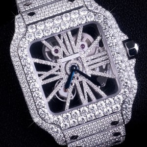 Reloj ETA de Lujo de Acero Inoxidable de Alta Calidad, Estilo Hip Hop, Completamente Cubierto de Diamantes, Mecánico, para Hombre, con Diamantes Vvs Moissanite - Product Image 6