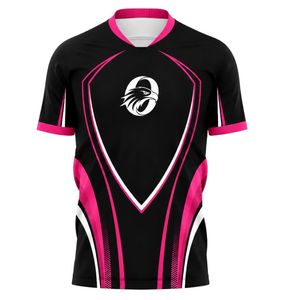 เสื้อฟุตบอลสีดำและชมพู แขนสั้น ผ้าซับเหงื่อ สำหรับฝึกซ้อมและแข่งขัน - Product Image 1