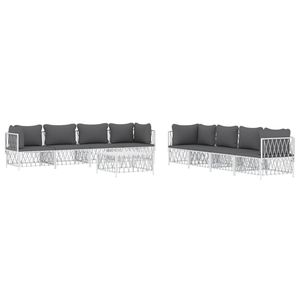 Set Lounge da Giardino Bianco e Grigio Scuro - Product Image 3