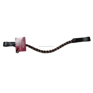 Brida de caballo de cuero ondulado de oro rosa de alta calidad, productos de caballo Premium de cristal grande de 12mm - Product Image 4