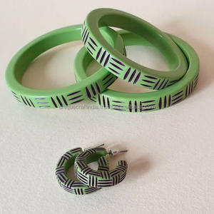 Bracelets en résine à la mode en gros, bracelets géométriques indiens, bracelets colorés pour femmes - Product Image 6